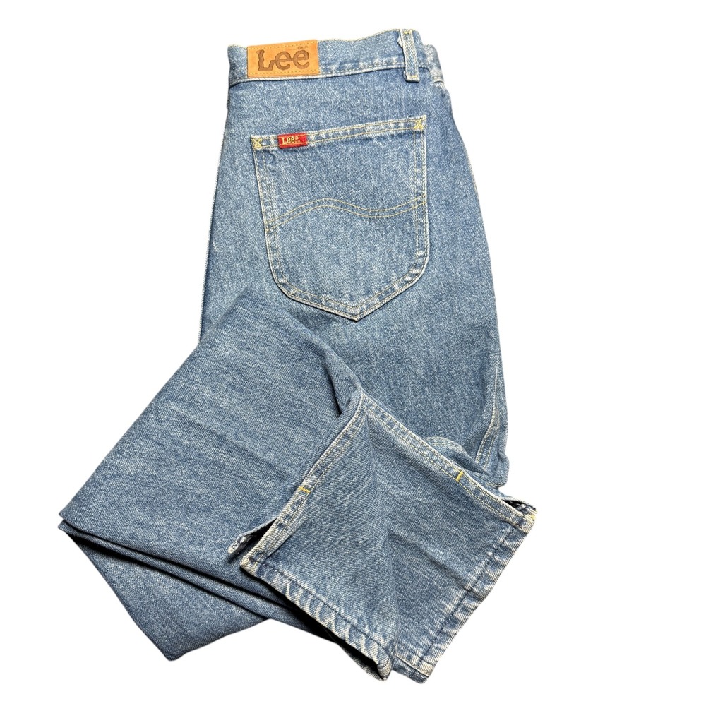 VTG Lee High Waist Pleated Tapered Mom Jeans Women Sz 16M 100% Cotton USA Mde
